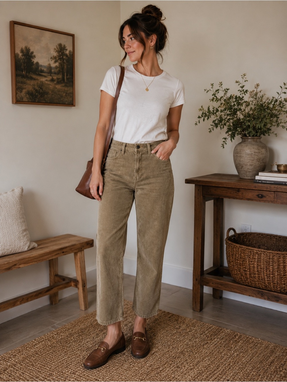 Levi's Corduroy Ankle Pants in Brown
